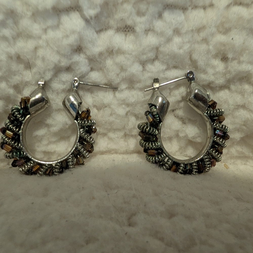 Elegant Silver and Gold Hoop Earrings